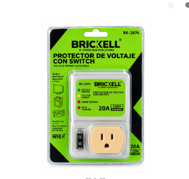 Protector de voltaje con switch Brickell.